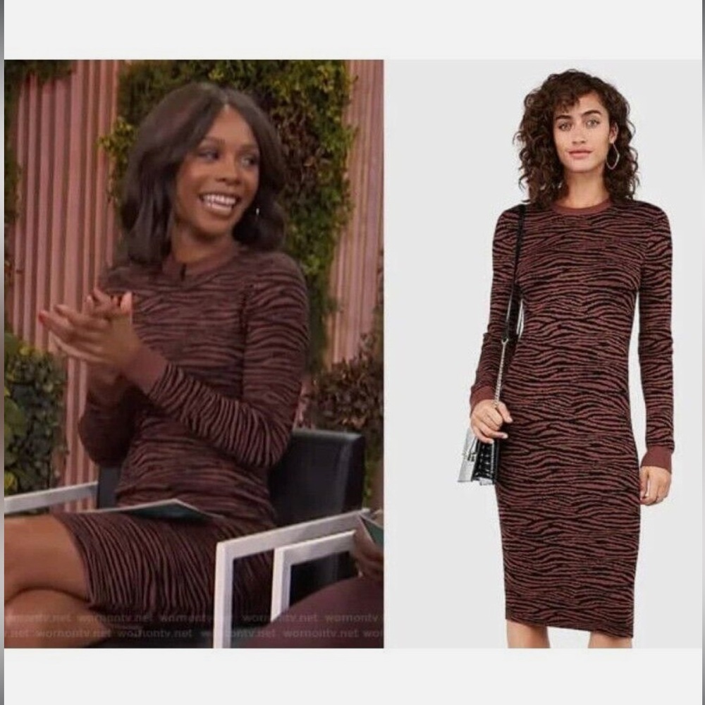 EXPRESS X NEGIN MIRSALEHI tiger print sweater dress | dress XS